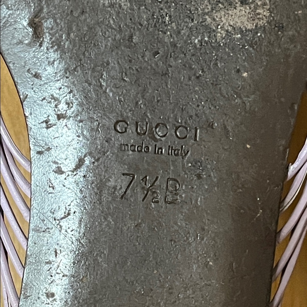 Gucci Pale Pink Braided Leather Slide Sandals - Picture 6 of 6